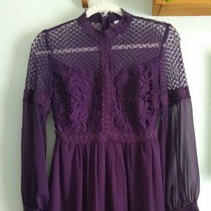 ($2/20) Xhilaration Whimsigothic Purple Women's Dress Lace Crochet Target
